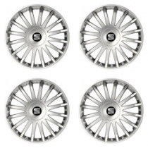 Puklice pre Seat 16 CRYSTAL silver