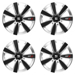 Puklice pre Seat 16 GTX CARBON silver/black