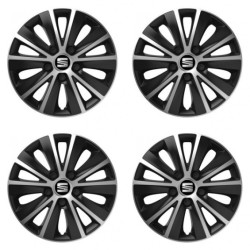 Puklice pre Seat 16 RAPIDE silver and black