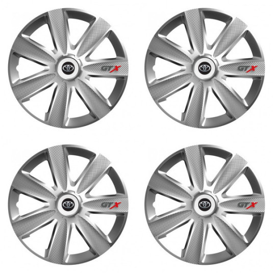 Puklice pre Toyota 15 GTX CARBON silver