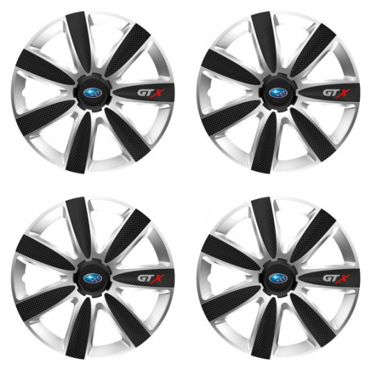 Puklice pre Subaru 14 GTX CARBON silver/black