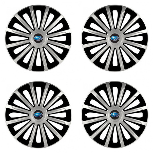 Puklice pre Subaru 15 TREND silver and black
