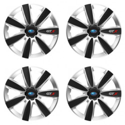 Puklice pre Subaru 16 GTX CARBON silver/black