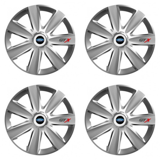 Puklice pre Ford 14 GTX CARBON silver