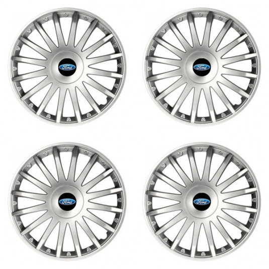 Puklice pre Ford 15 CRYSTAL silver