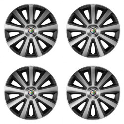 Puklice pre Alfa Romeo 16 Aviator carbon silver&black