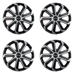 Puklice pre Kia (staršie logo) 14 Evo black&silver
