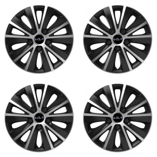 Puklice pre Kia (nové logo) 16 RAPIDE silver and black