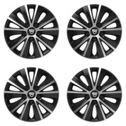 Puklice pre Dacia (staršie logo) 14 RAPIDE silver and black