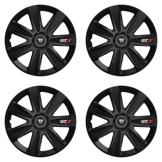 Puklice pre Dacia (staršie logo) 15 GTX CARBON black