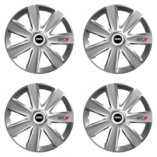 Puklice pre Dacia (nové logo) 14 GTX CARBON silver