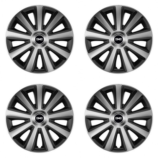 Puklice pre Dacia (nové logo) 15 Aviator carbon silver&black