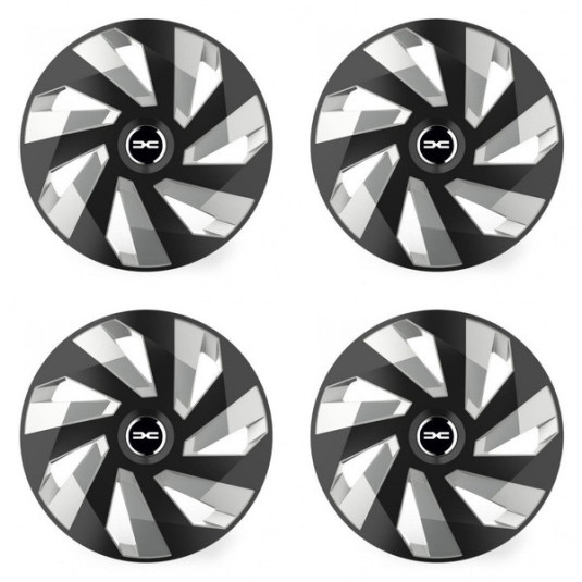 Puklice pre Dacia (nové logo) 16 Vector RC black and silver
