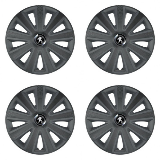 Puklice pre Peugeot (staršie logo) 14 Aviator carbon RC grafite