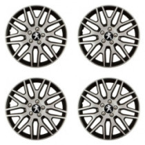 Puklice pre Peugeot (staršie logo) 14 Dakar NC silver and black