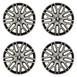 Puklice pre Peugeot (staršie logo) 14 Dakar NC silver and black