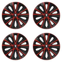 Puklice pre Peugeot (staršie logo) 14 RAPIDE red and black