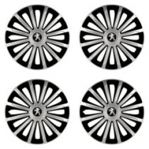 Puklice pre Peugeot (staršie logo) 15 TREND silver and black