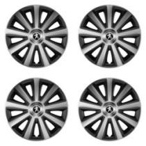 Puklice pre Peugeot (staršie logo) 16 Aviator carbon silver&black