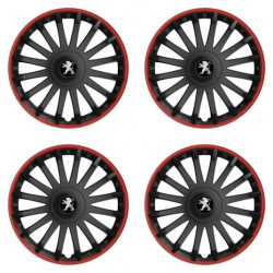 Puklice pre Peugeot (staršie logo) 16 CRYSTAL RO black