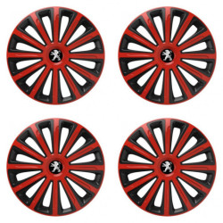 Puklice pre Peugeot (staršie logo) 16 TREND red and black