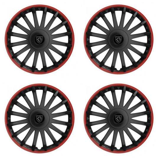 Puklice pre Peugeot (nové logo) 15 CRYSTAL RO black