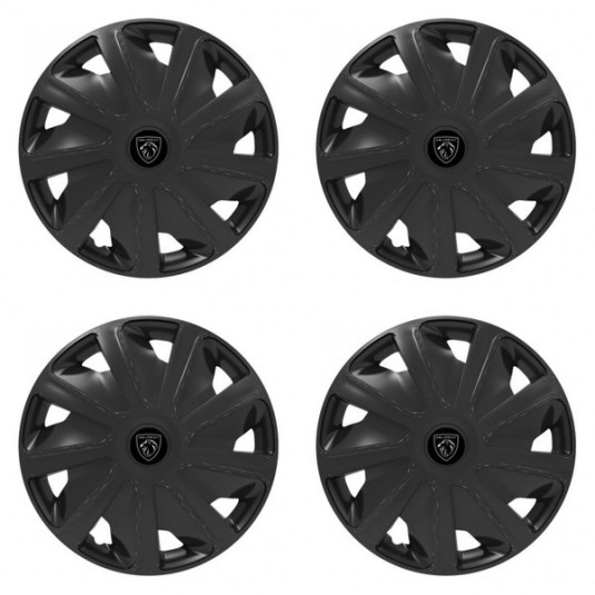 Puklice pre Peugeot (nové logo) pre dodávky 15 Craft black