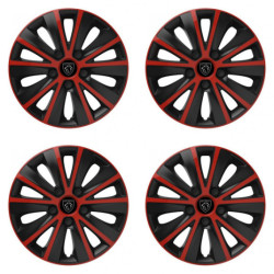 Puklice pre Peugeot (nové logo) 16 RAPIDE red and black