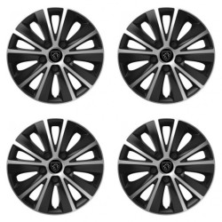 Puklice pre Peugeot (nové logo) 16 RAPIDE silver and black