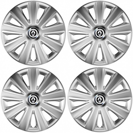 Puklice pre Renault (staršie logo) 15 Aviator carbon silver
