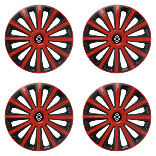 Puklice pre Renault (nové logo) 15 TREND red and black