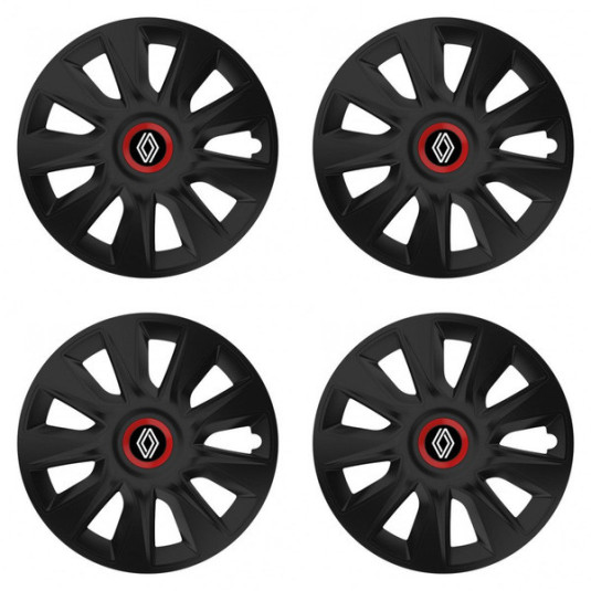 Puklice pre Renault (nové logo) 16 STRATOS RR black