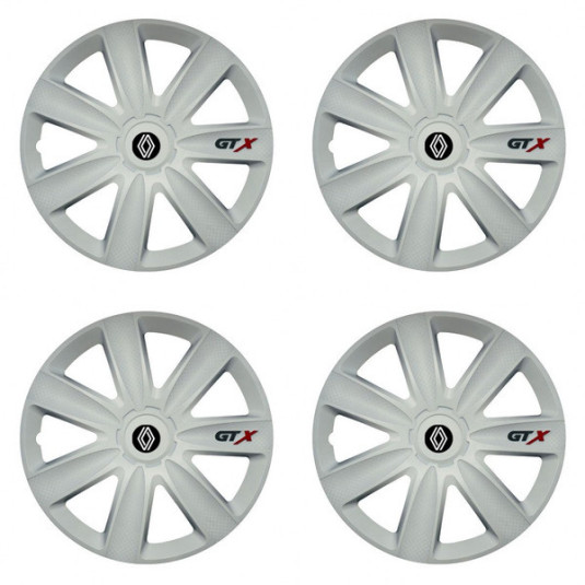 Puklice pre Renault (nové logo) 17 GTX carbon white