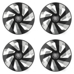 Puklice pre VW (čierne) 14 Vector RC black and silver