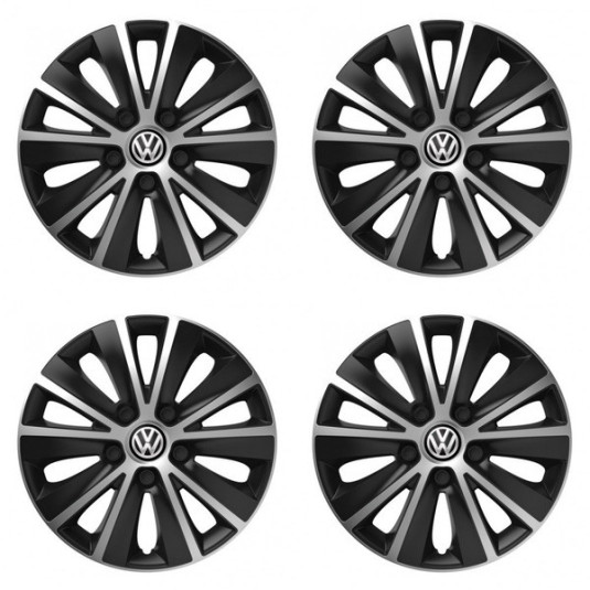 Puklice pre VW (čierne) 14 RAPIDE silver and black