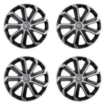 Puklice pre VW (čierne) 15 Evo black&silver