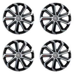 Puklice pre VW (čierne) 15 Evo black&silver