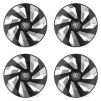 Puklice pre VW (čierne) 15 Vector RC black and silver