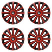 Puklice pre VW (čierne) 15 TREND red and black
