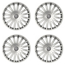 Puklice pre VW (čierne) 15 CRYSTAL silver