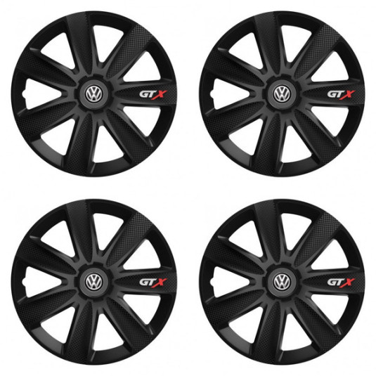 Puklice pre VW (čierne) 15 GTX CARBON black