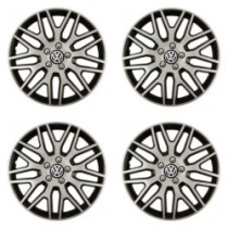 Puklice pre VW (čierne) 16 Dakar NC silver and black