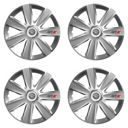 Puklice pre VW (čierne) 16 GTX CARBON silver