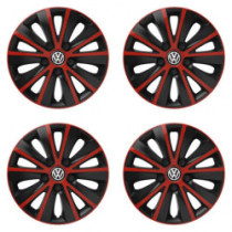 Puklice pre VW (čierne) 16 RAPIDE red and black