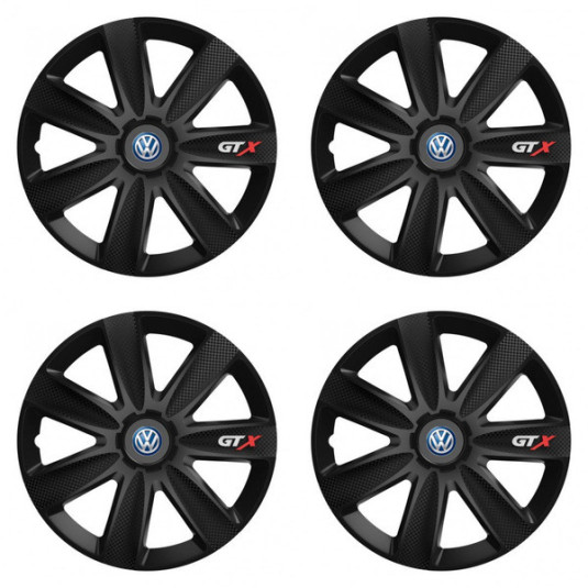 Puklice pre VW (modré) 14 GTX CARBON black