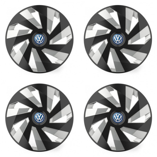 Puklice pre VW (modré) 15 Vector RC black and silver