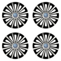 Puklice pre VW (modré) 15 TREND silver and black