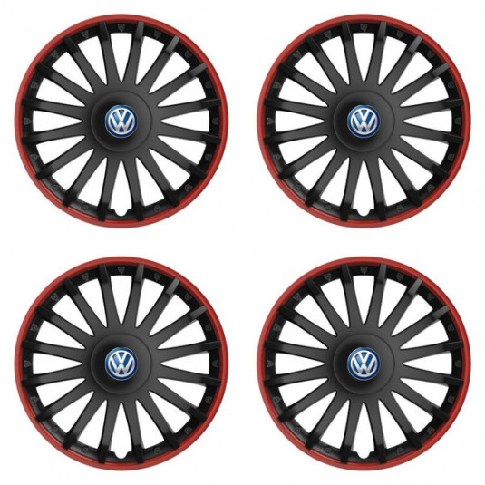 Puklice pre VW (modré) 15 CRYSTAL RO black