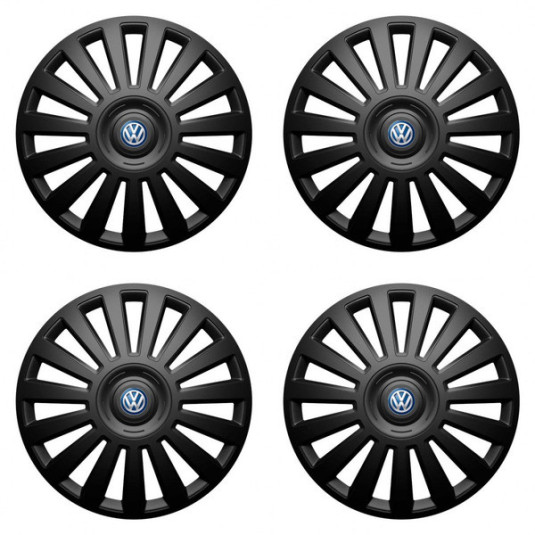 Puklice pre VW (modré) 16 Luxury black