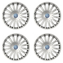 Puklice pre VW (modré) 16 CRYSTAL silver